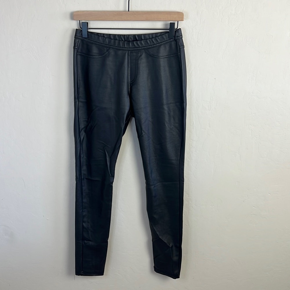 Hue Black Faux Leather Leggings